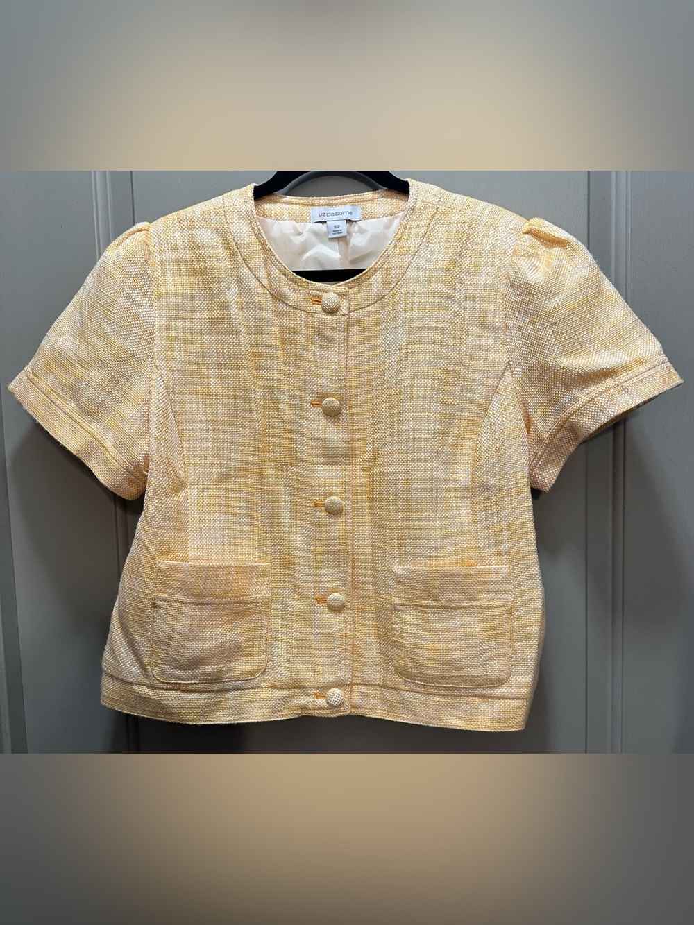 Liz Claiborne Size 16P Short Sleeve Peach Blazer NWT